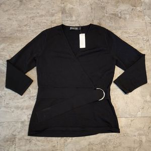 New with Tags 7th Ave New York and Company Wrap Buckle Shirt Size Xs